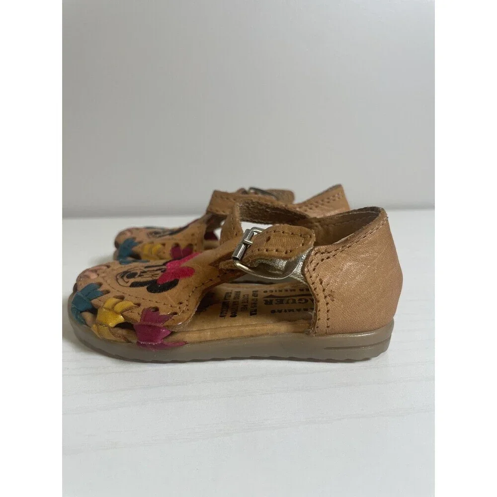Raguer Minnie Mouse Leather‎ Sandals Size 13 Kids Hecho en Mexico
